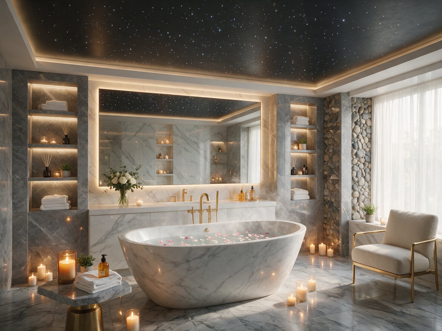 Bathrooms stretch ceiling